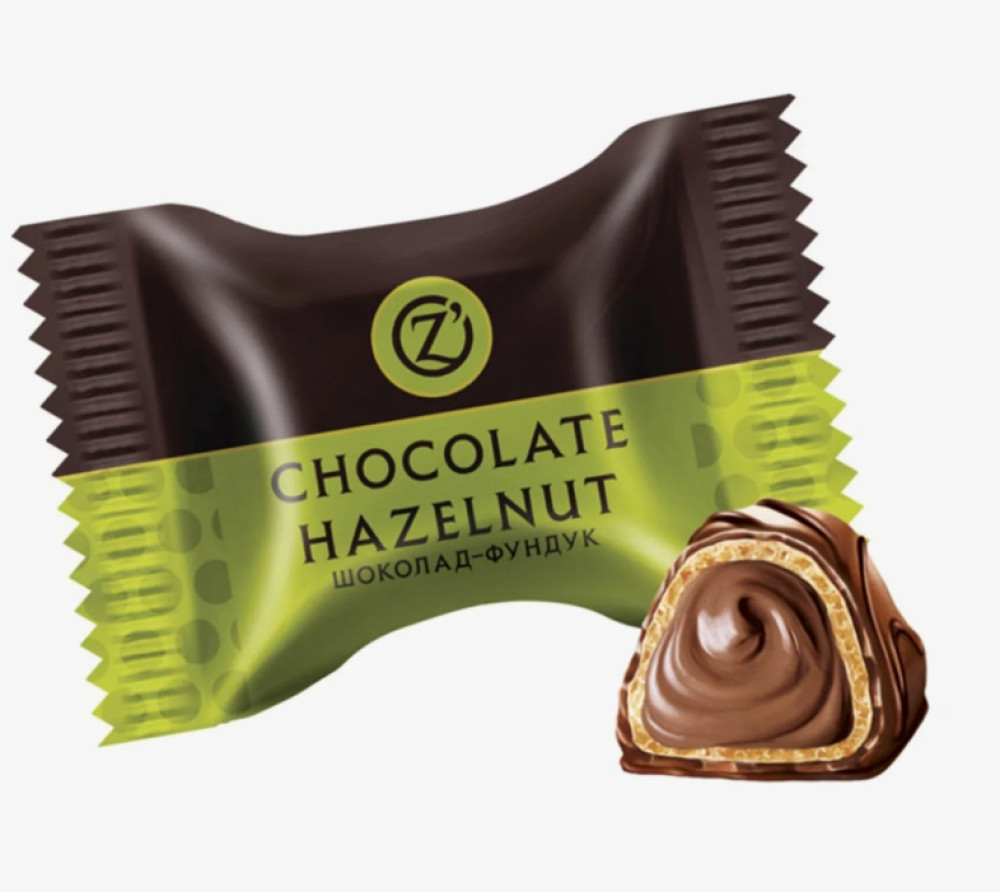 Конфета вафельная O"ZERA с ореховой начинкой в молочном шоколаде 1 кг - фото1
