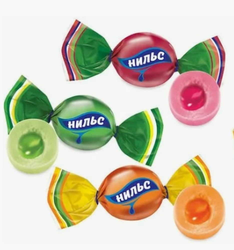 Карамель с начинкой фруктового вкуса «Жевательное ассорти "Нильс" 1 кг - фото1