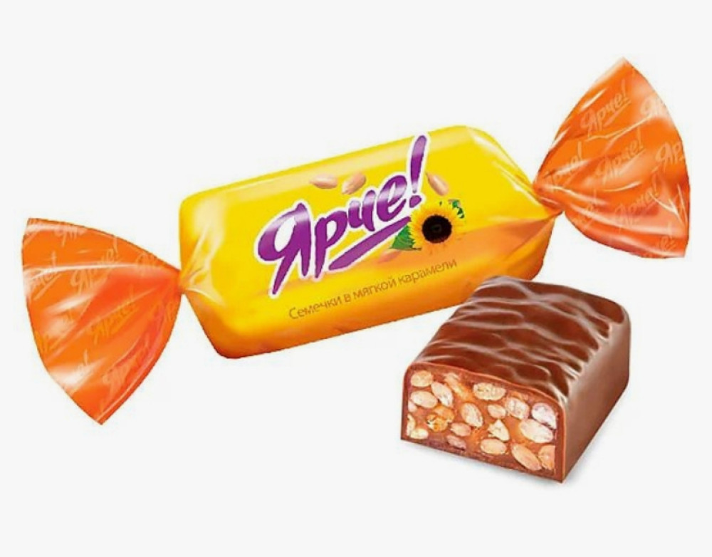 Конфеты с корпусами на карамельной основе глазированные "Ярче" семена подсолнечника  1 кг - фото1