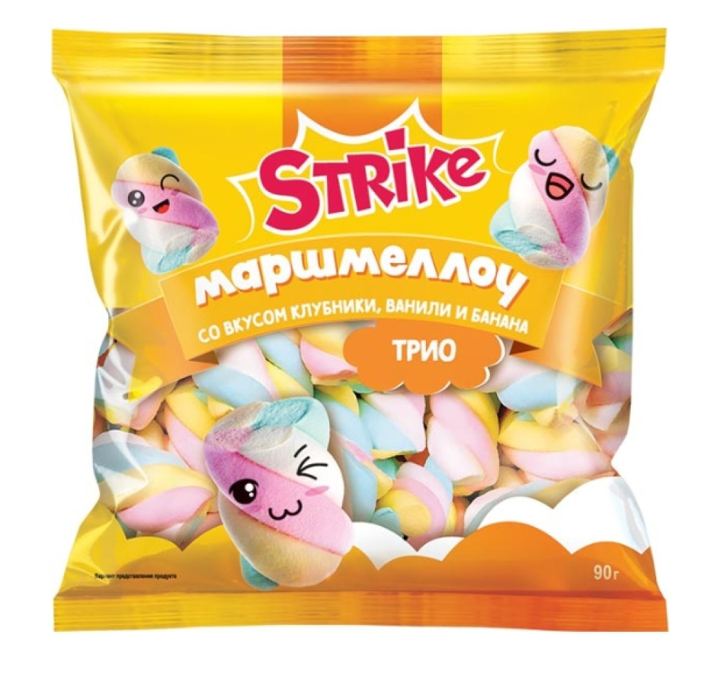 Жевательный зефир маршмеллоу Trio, 90г (10 шт)