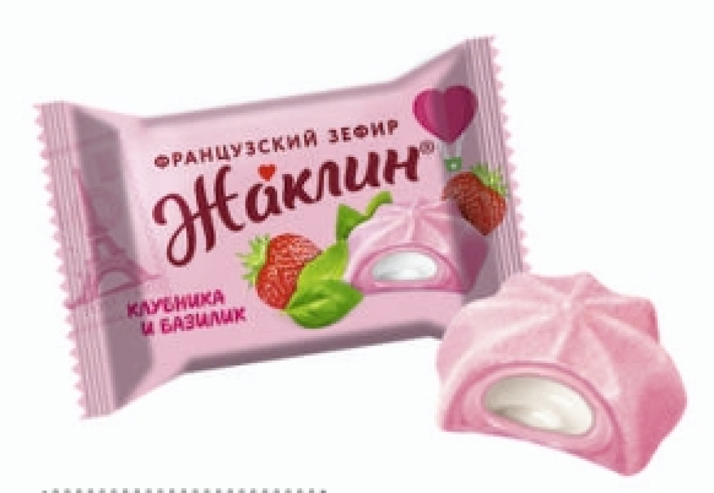 Конфеты негл."Жаклин" французский зефир вкус клубника-базилик 1кг - фото1