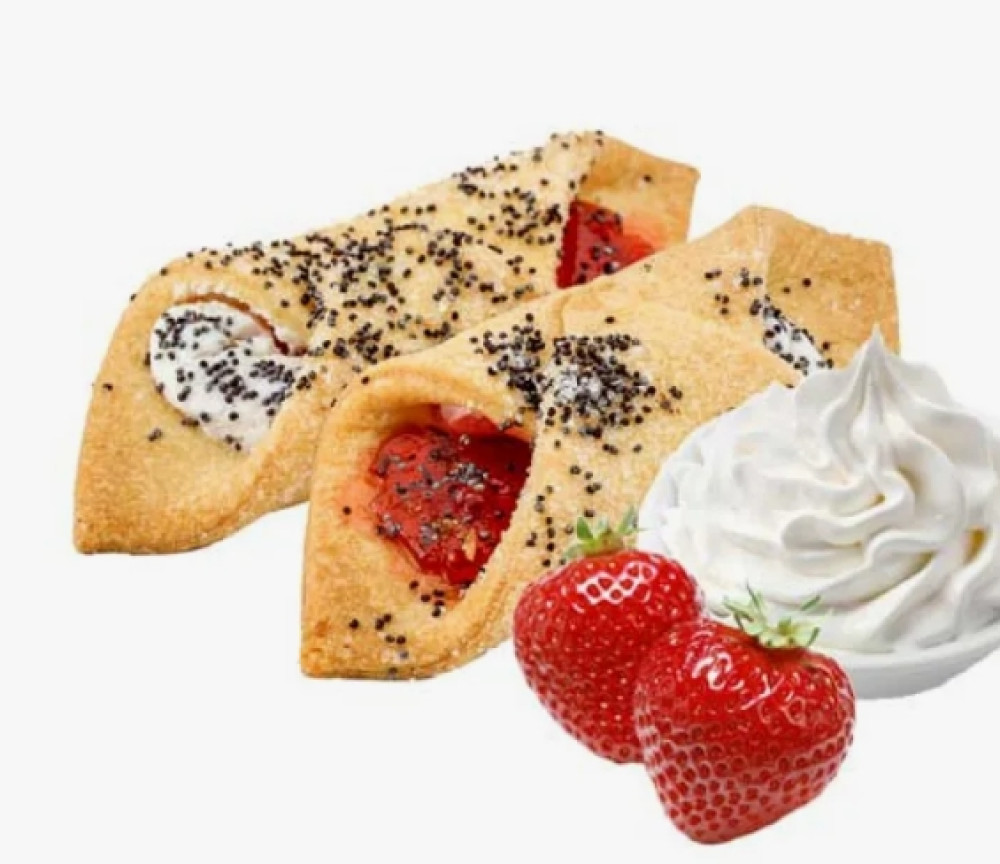 ИЗДЕЛИЕ ХЛЕБОБУЛОЧНЫЕ СДОБНЫЕ "ЛЕНТОЧКИ-БАНТИКИ" С НАЧ. СО ВК.КЛУБНИКИ И СЛИВОК - фото1