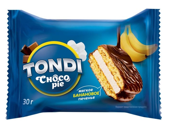 Мучное кондитерское изделие глазированное TONDI Choco Pie банановое, 2,13 кг - фото1