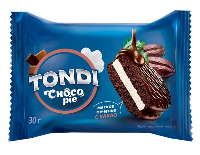 Мучное кондитерское изделие глазированное TONDI ChocoPie какао, 2,13кг - фото1